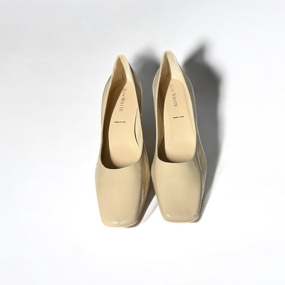 🌻NEW Ron White Lizbeth Bone Color Patent Leather Waterproof Italian Heel size 10 - Picture 5 of 12